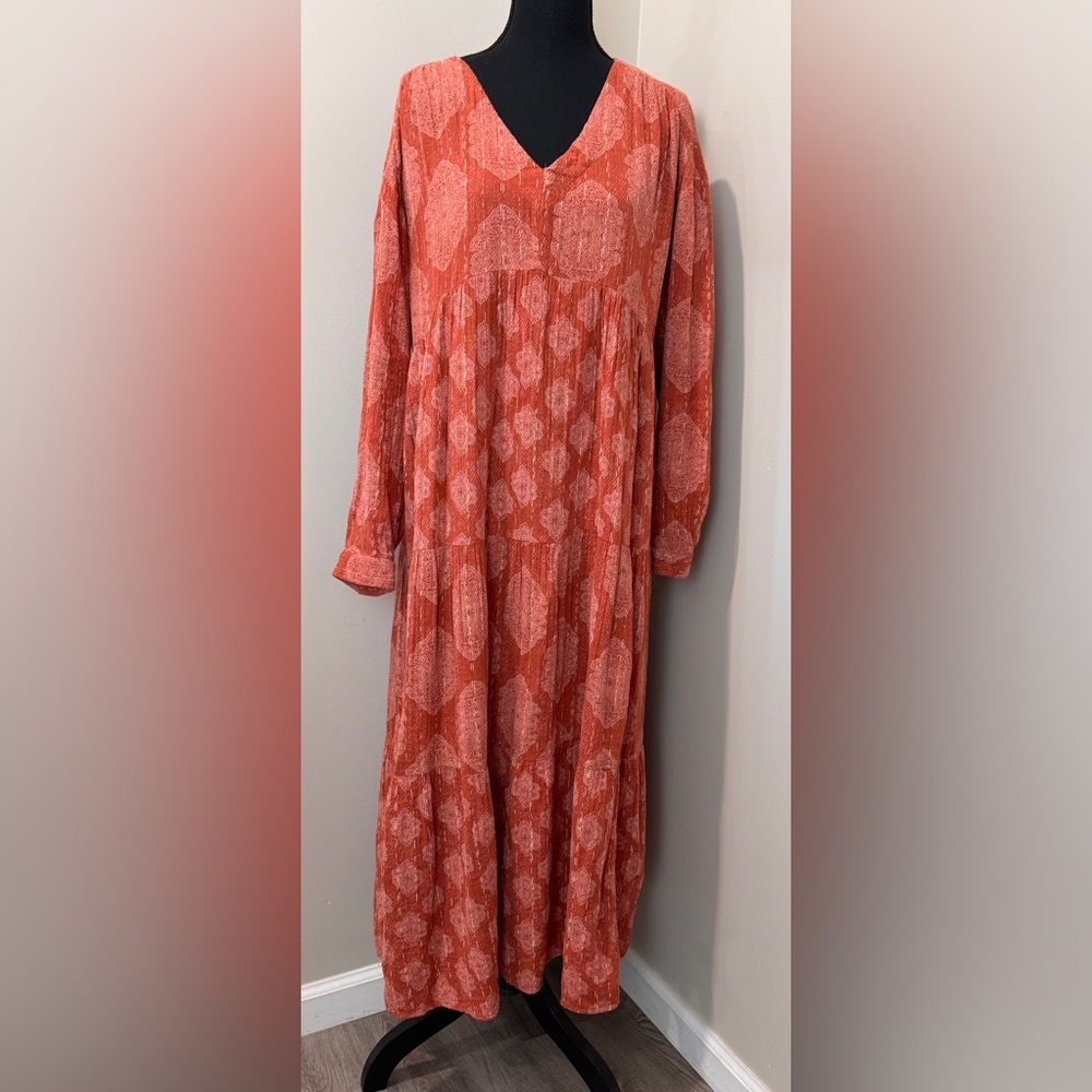 Wonderly Boho‎ Prairie Maxi Dress Paisley Cottagecore Festival M